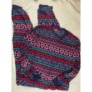 Mens Jammies for your Families Fleece One Piece Pajama XL Christmas Fair Isle